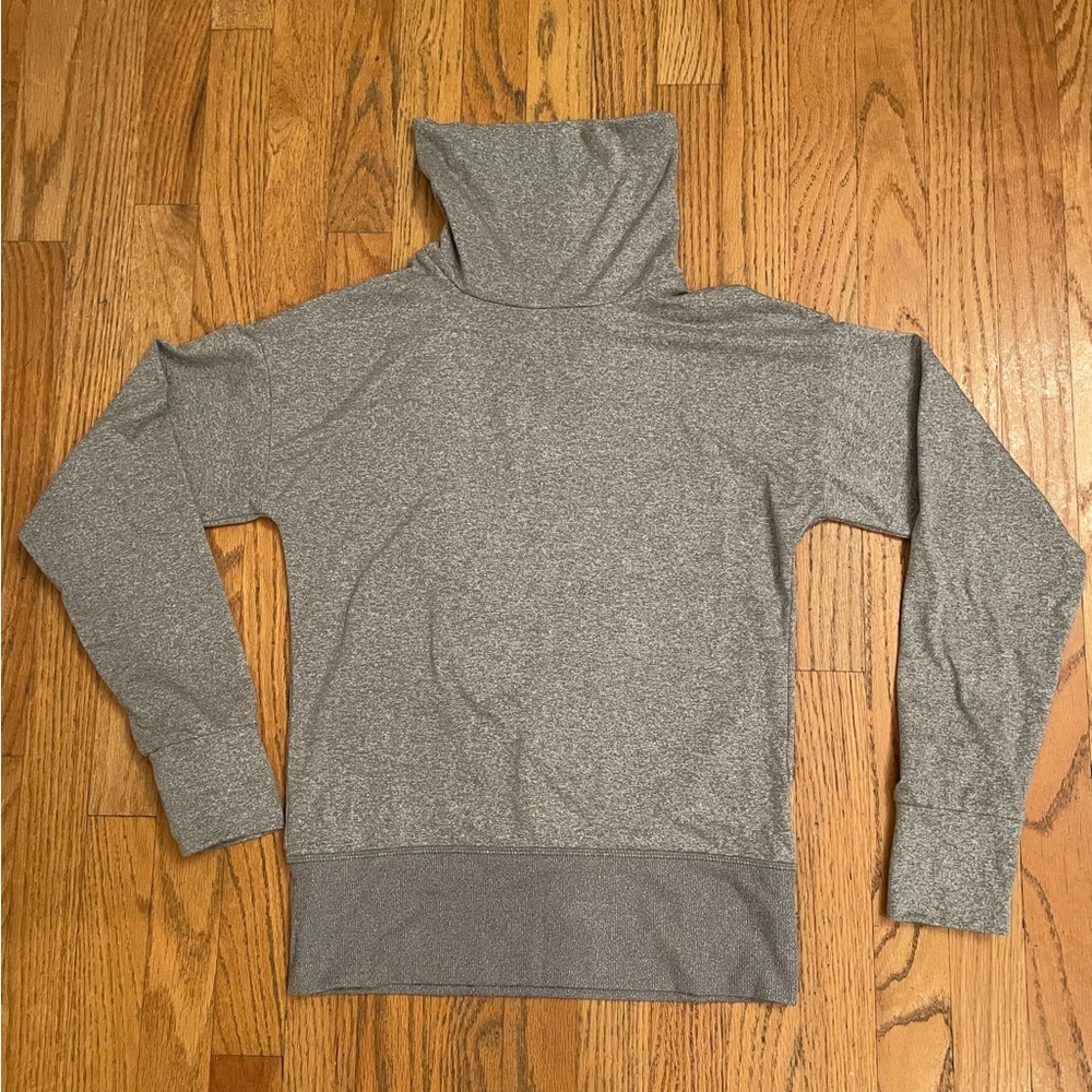 Zella Gray Turtleneck Long Sleeve Thumb Holes Size XXS